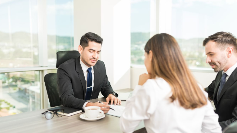 Advisor meeting with clients